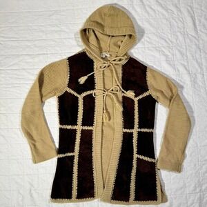 True Vintage 70s Buffums' Suede & Knit Hooded Jacket – Size L